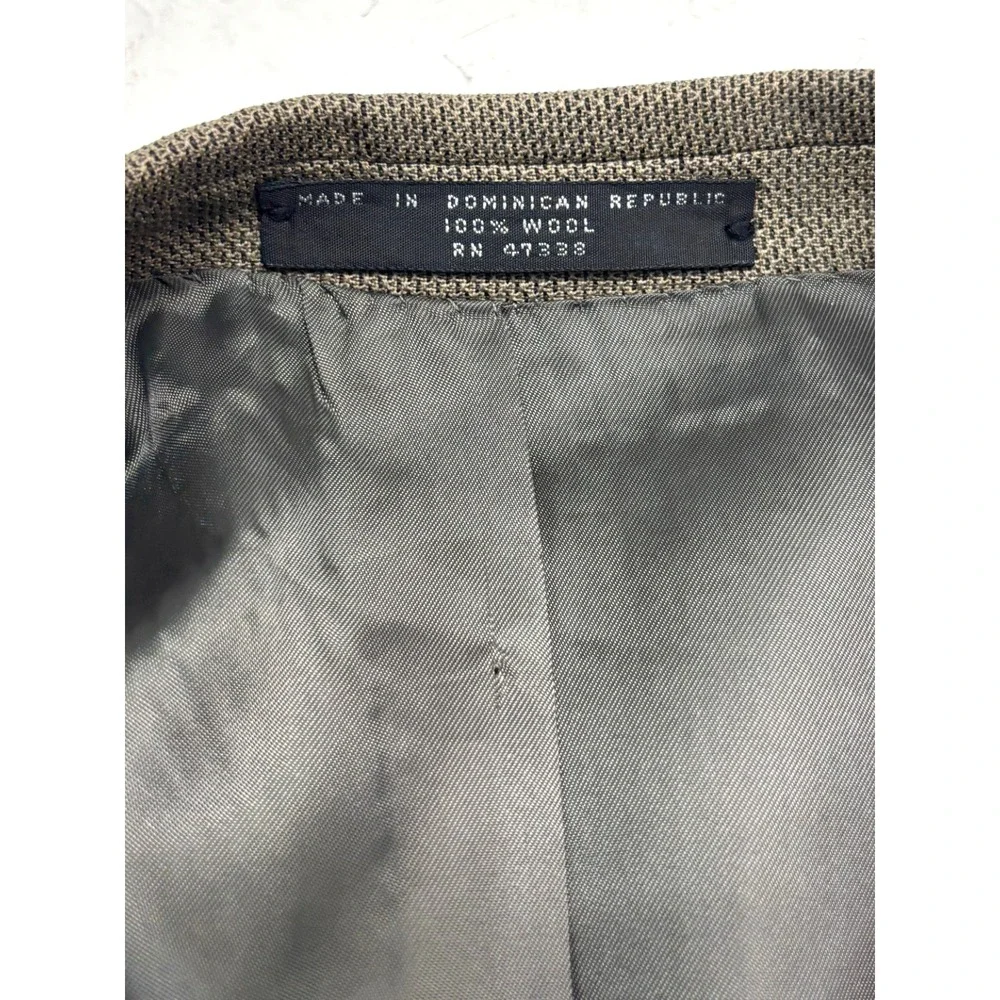 vtg 90s Jones New York 46R‎ Brown Double Breasted Blazer Jacket Wool Sport Coat